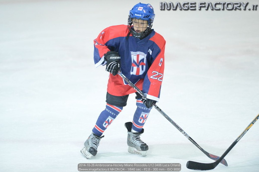2014-10-26 Ambrosiana-Hockey Milano Rossoblu U12 0486 Luca Orlandi